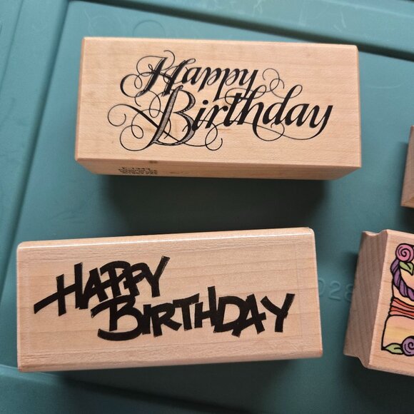 Set of 5 Birthday Themed Rubber Stamps - Picture 4 of 10